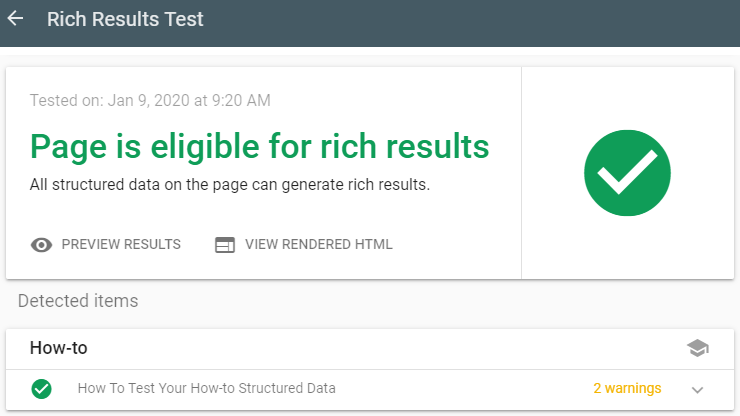 How-to Rich Results Test